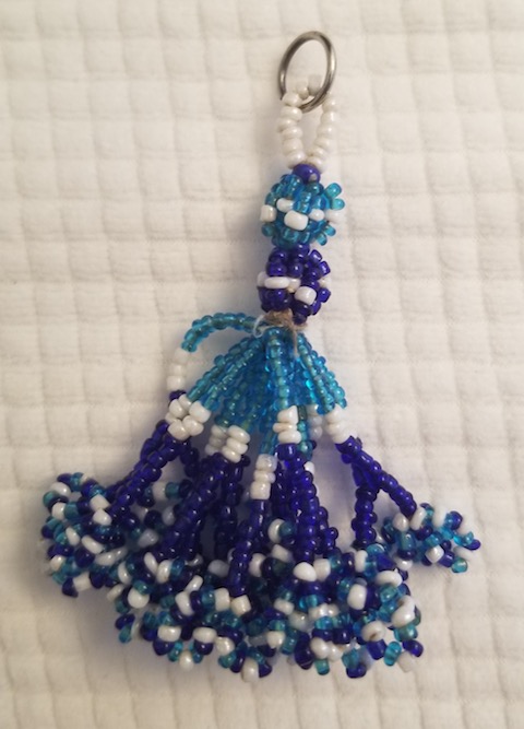 Blue beads from earring