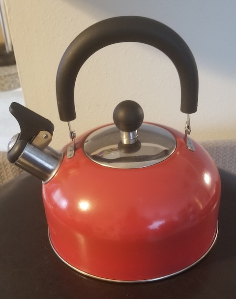 red whistling kettle