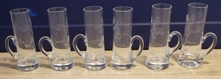 6 cordial glasses with handles $24