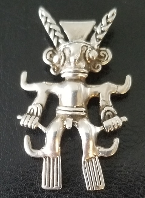 Silver male shaman pendant